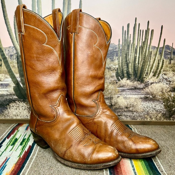 Men’s Tony Lama Leather Western Cowboy Boots - Picture 3 of 8